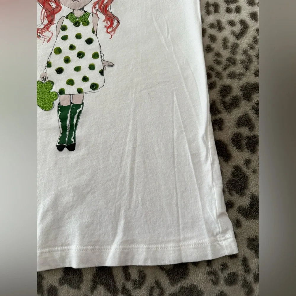 Children’s Place Girl Graphic St. Patrick’s Day Short Sleeve T-shirt White 7/8